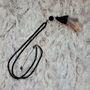 Premier Designs Black Sparkley Necklace, New In Box!